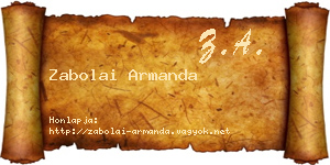 Zabolai Armanda névjegykártya